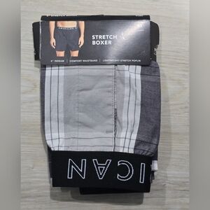 AMERICAN EAGLE Stretch Boxer Sz XS Black White Plaid NWT